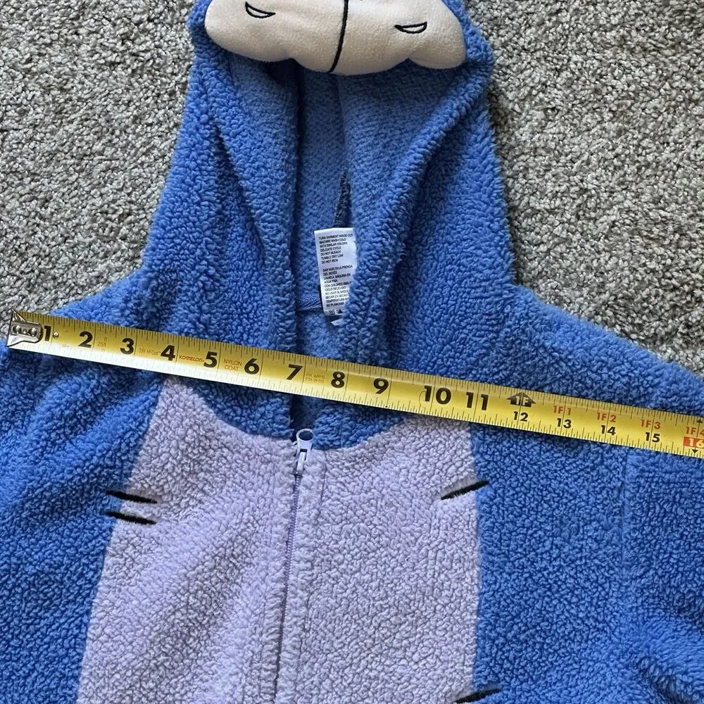 Disney Eeyore Hooded Pajamas One‎ Piece Jumpsuit Women’s Size Small 4/6 - Picture 5 of 14
